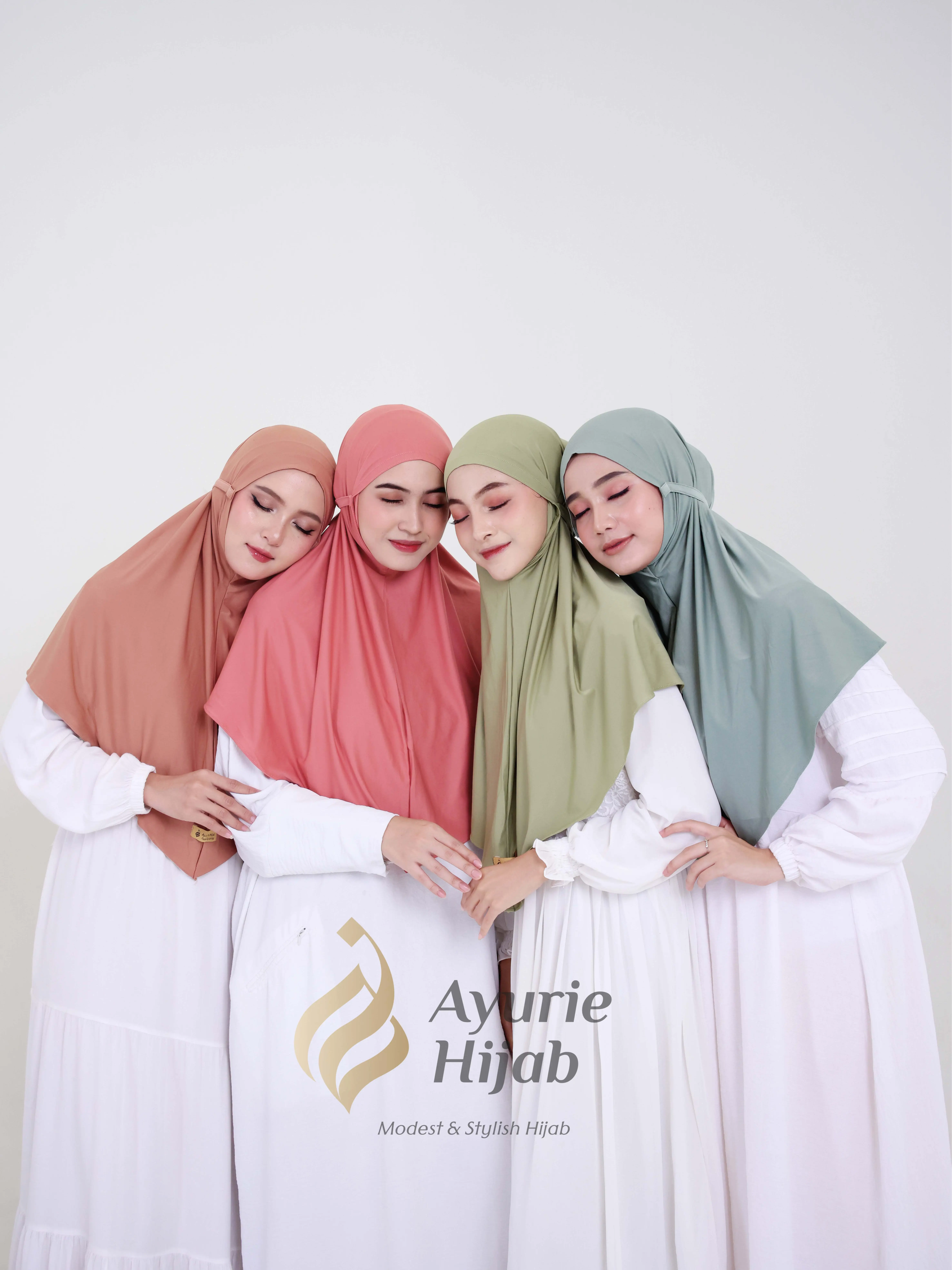 AYURIE - Hijab Bergo Maryam Daily Instan Size L Jersey Langsung Slup Anti Ribet Kerudung Nyaman Simple Muslim Sporty