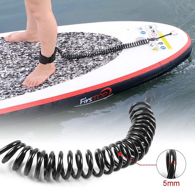Product Introduction of 10 feet Sup traction surf rope with legs stand-up paddle board traction rope wrapped paddle board ankle strap TPU surf safety 18