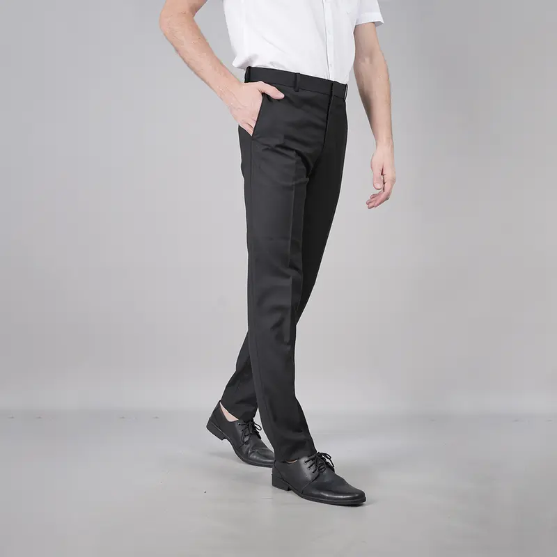 Johnwin - Celana Formal - Celana Pria - Hitam - Polyester - Slim Fit - F.996.010.110.C - Free Keychain 3