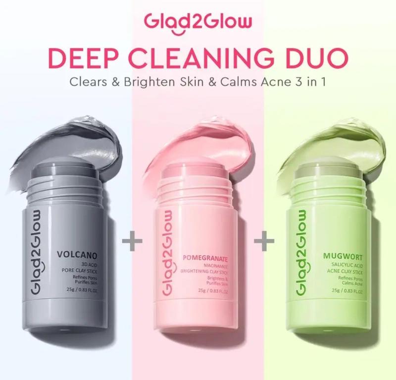 Product Introduction of GLAD2GLOW CLAY STICK Mugwort / Volcano / Pomegranate/ Perawatan Wajah/ Komedo/ Masker/ Jerawat/ Melembutkan/ Bopeng 5