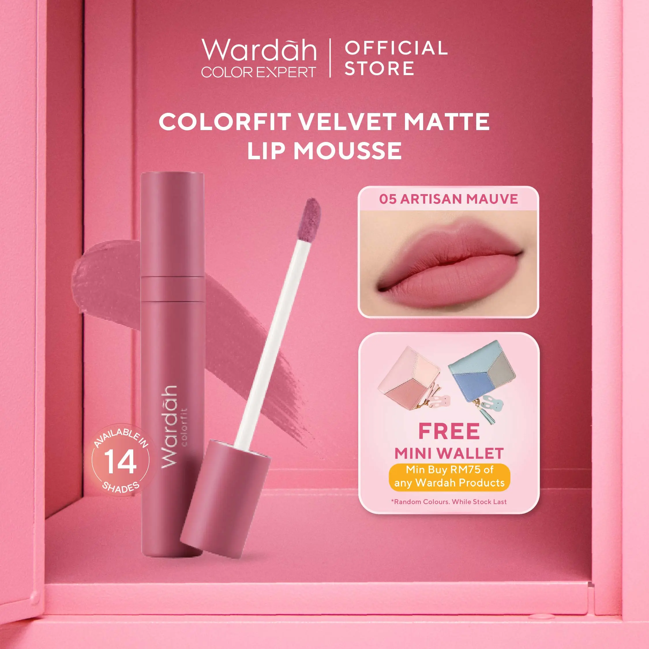 Wardah Colorfit Velvet Matte Lip Mousse - Powdery Texture Velvet Matte Finish, Creamy Texture, Smooth, Anti-Crack & Non Sticky