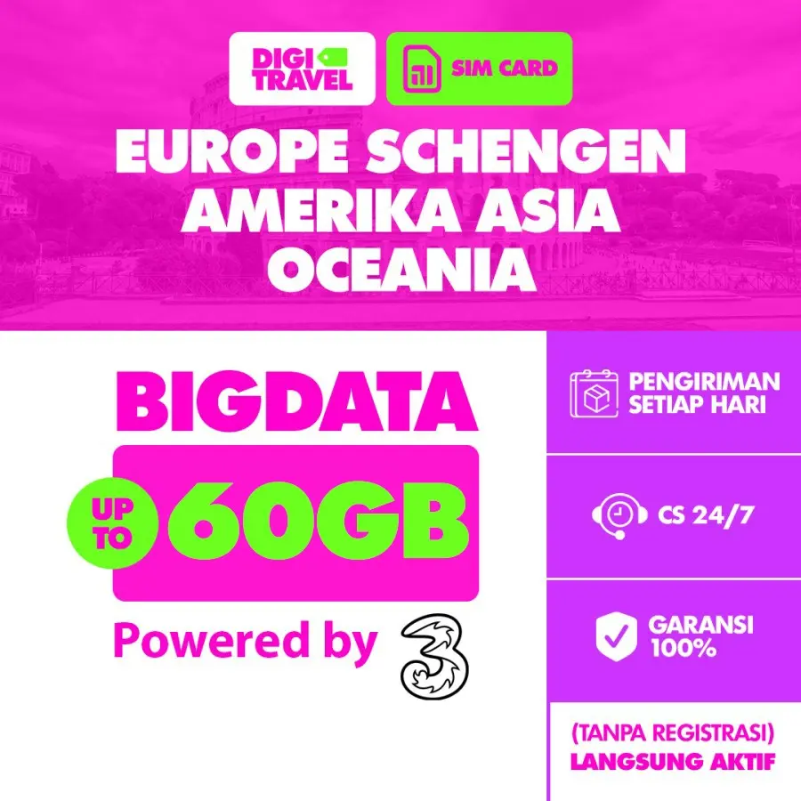 SIM Card Eropa Amerika Australia New Zealand Asia Israel | Simcard Europe USA Australia New Zealand Asia Israel - Telfon dan SMS 4G 5G | Kartu Internet Eropa bisa Telepon | DIGITRAVEL SIM Card Eropa Australia Amerika