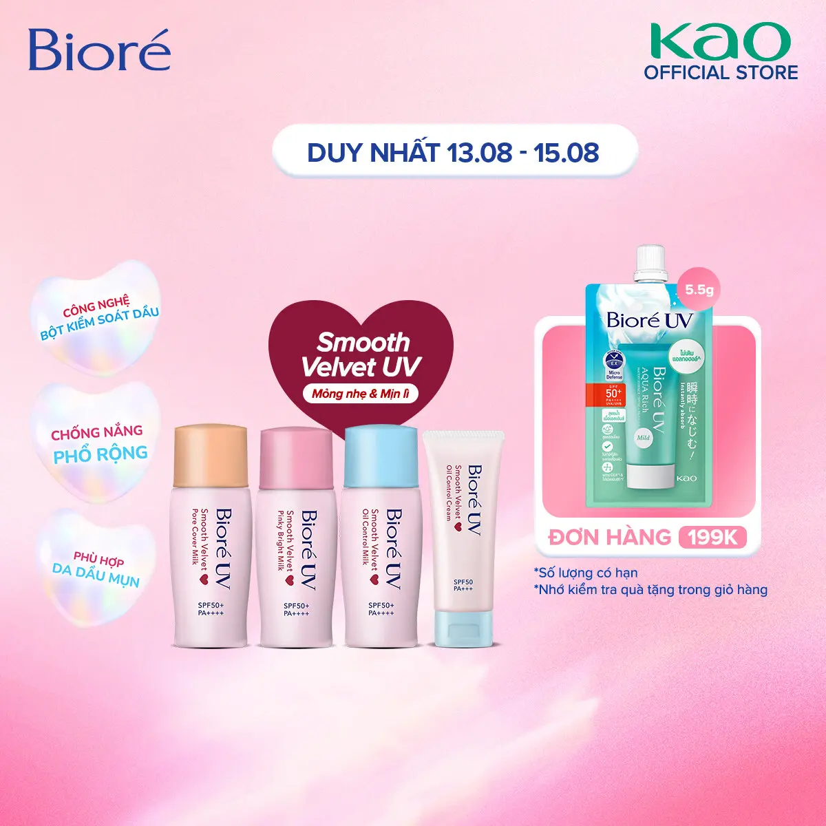 Biore Sữa Chống Nắng Màng Nhung Biore UV SPF50+/PA++++ 30ml