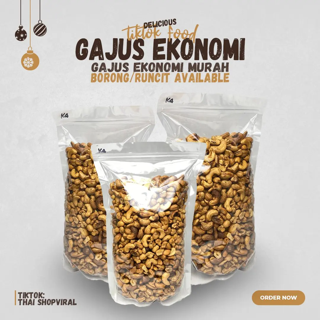 Kacang Gajus Bakar Dan Goreng Ekonomi b40 Cashews Nuts Rosted 250g 500g 1kg Nuts Food Snacks