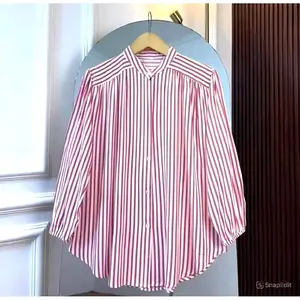 Kemeja Wanita Azura Rayon Twill Premium Adem Nyaman Dipakai Sehari-hari dengan Desain Garis Trendi Atasan