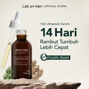 Lab On Hair Anti Hair Fall Ampoule Serum - Hair Oil Serum Vitamin Rambut Growth Rambut Anti Rontok Kering Bercabang Mempercepat Pertumbuhan Rambut Penumbuh Rambut Water Base Minyak Rambut dengan PDO + Biotin + Ginger