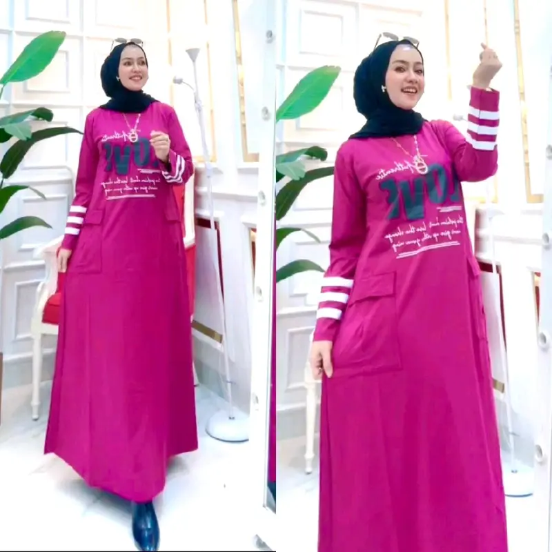 Gamis Kaos CINDY Combad 20s Standart Lengan Panjang 0