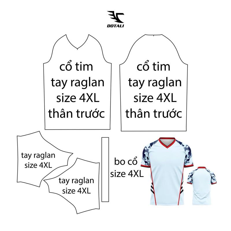 Rập giấy áo cổ tim tay Raglan dùng để làm khuôn rập cắt vải may thành áo, full size từ trẻ em đến người lớn ( size trẻ em ib cho shop ) 6