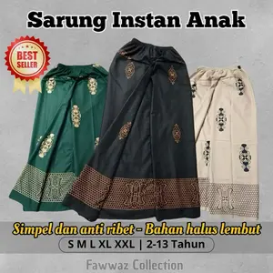 Sarung Instan Anak Batik Katun poly karet muter Usia 1-12 Tahun