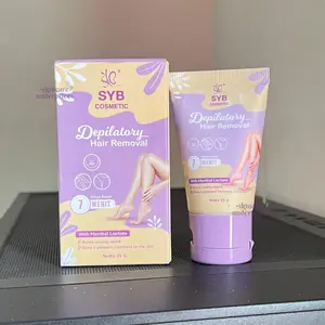 (Original!) SYB Depilatory Hair Removal 25gr & 100ml - Krim Perontok Bulu 7 Menit, Include Spatula