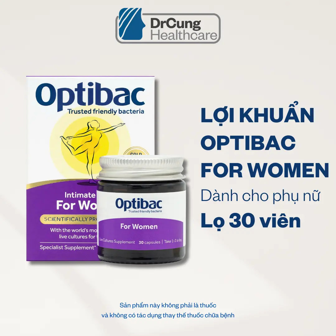 Men vi sinh phụ khoa Lọ 30 VIÊN TPBVSK Optibac For Women Bổ sung lợi khuẩn cho phụ nữ