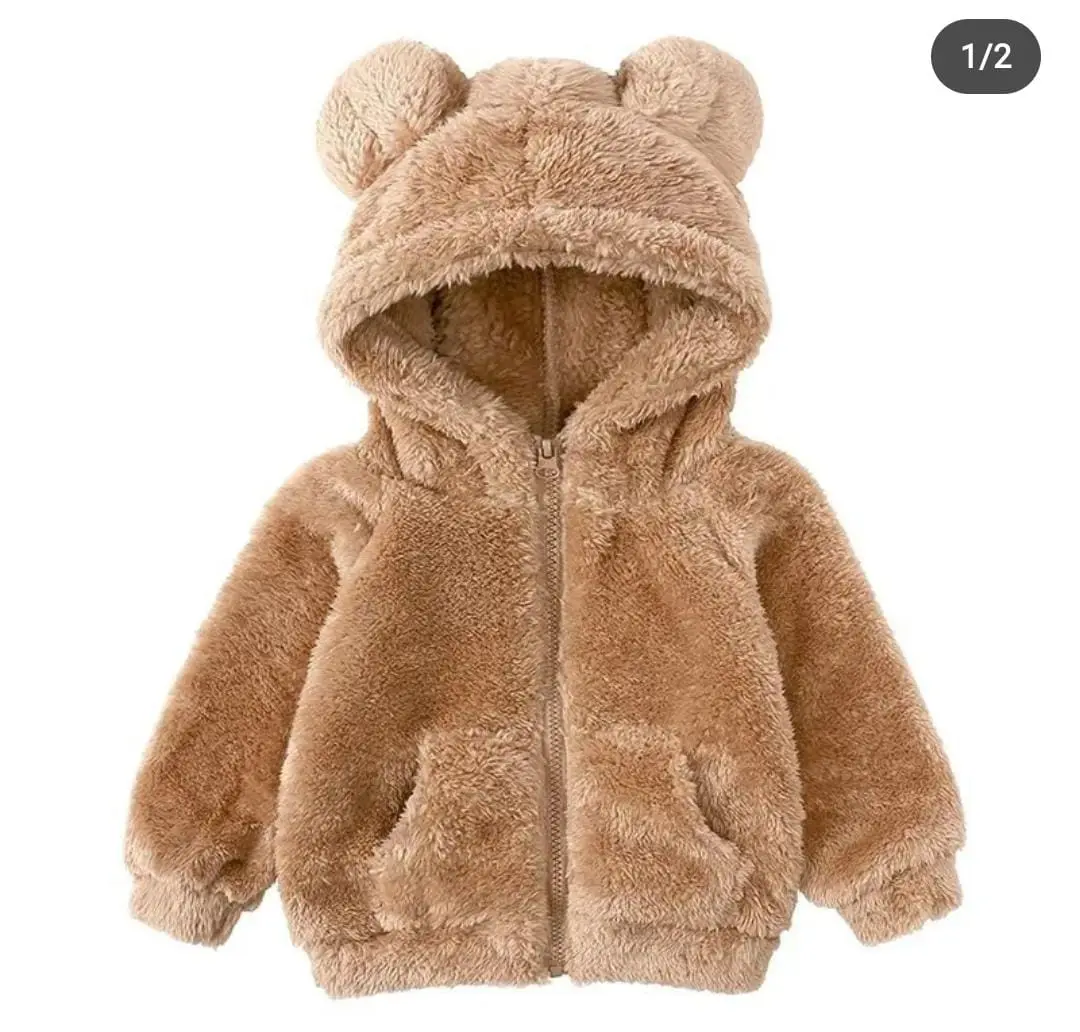 Hoodie Anak Bulu Sherpa Terbaru dengan Berbulu Halus yang Nyaman dan Lembut (Fashion) 2 SAMPAI 5 TAHUN Merah