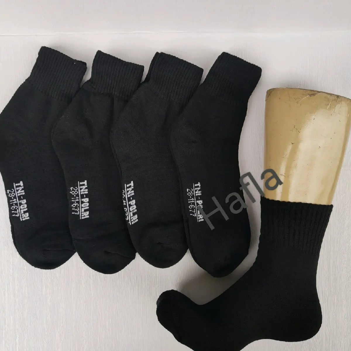 Kaos Kaki Hitam Tebal TNI Polisi Scurity Satpam Pendek Serengah Betis Pria Dewasa Katun