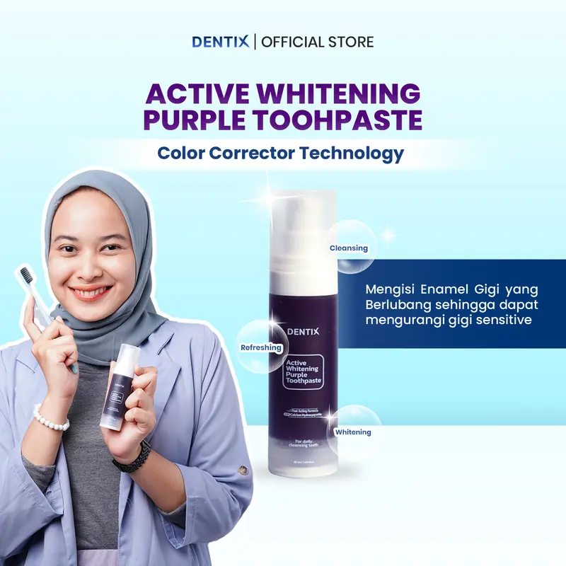 BUNDLING ACTIVE WHITENING PURPLE TOOHPASTE - UNTUK GIGI YANG KUNING 1