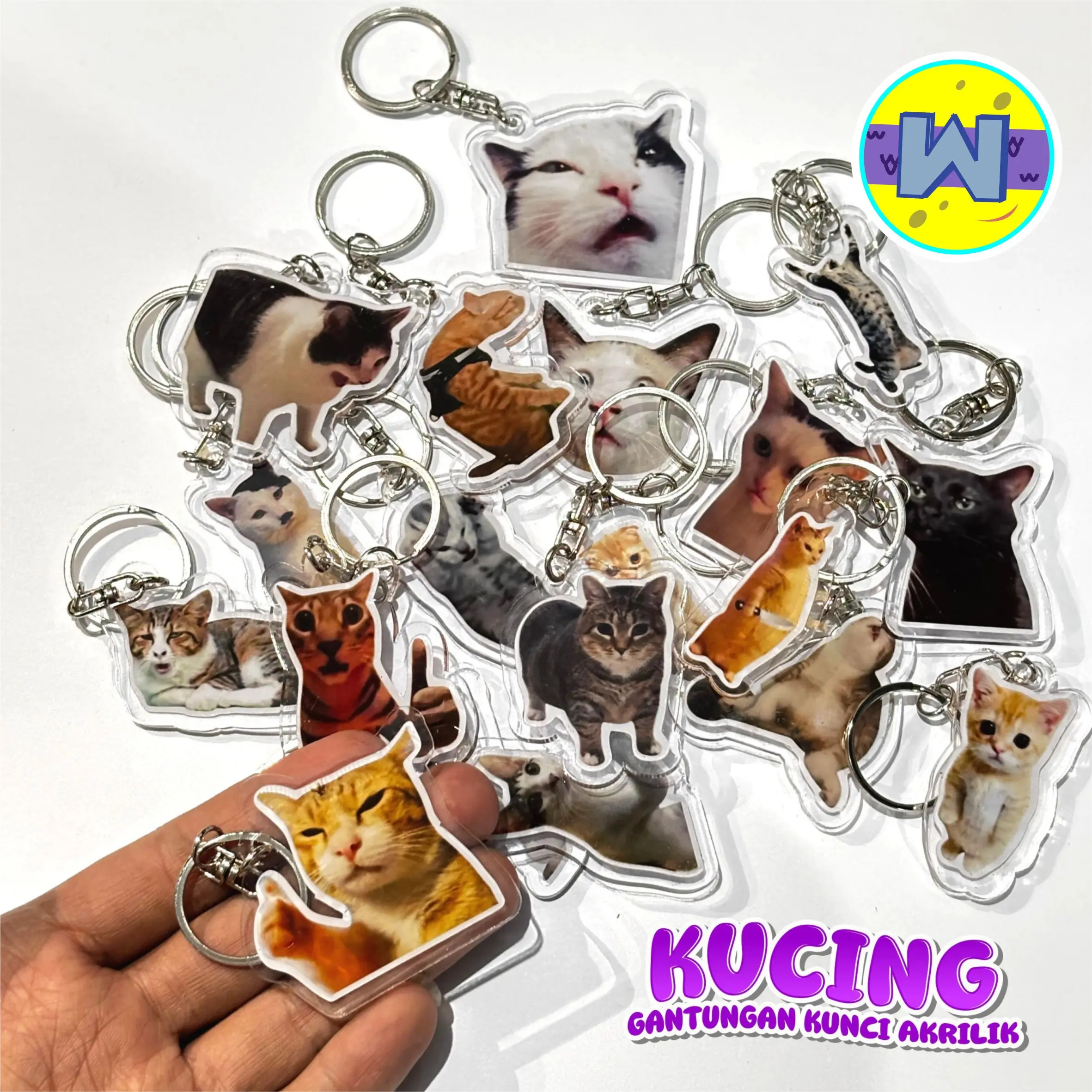 GANTUNGAN KUNCI MEME KUCING AKRILIK KEYCHAIN LUCU MEME CAT AKMAL GANTUNGAN KUNCI MEME KUCING AKRILIK KEYCHAIN LUCU MEME CAT AKMAL