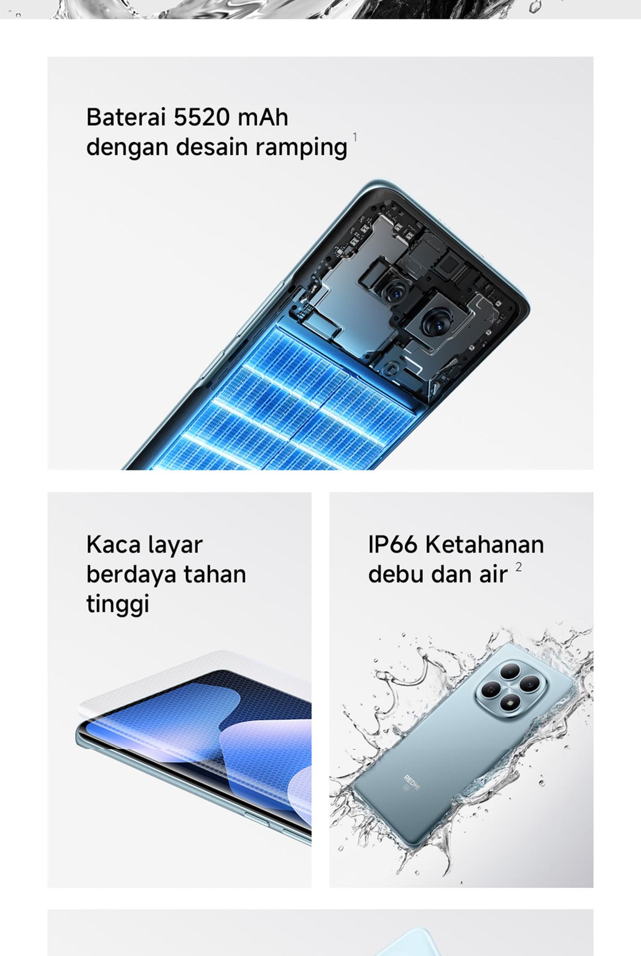 Xiaomi Redmi Note 15 5G (8/256 GB) (12/512 GB) | Baterai 5520mAh dengan desain ramping | Kaca layar dengan daya tahan tinggi | IP66 Ketahanan debu dan air | Kamera super jernih 108MP | Layar AMOLED FHD+ 6,77" | NFC [Xiaomi Official Store]