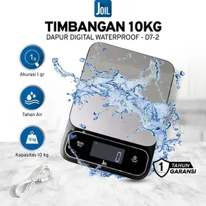 Joil Timbangan Dapur Digital 1gr/10Kg Waterproof Chargeable - D7 Kitchenware Joil Timbangan Dapur Digital 1gr/10Kg Waterproof Chargeable - D7 Kitchenware