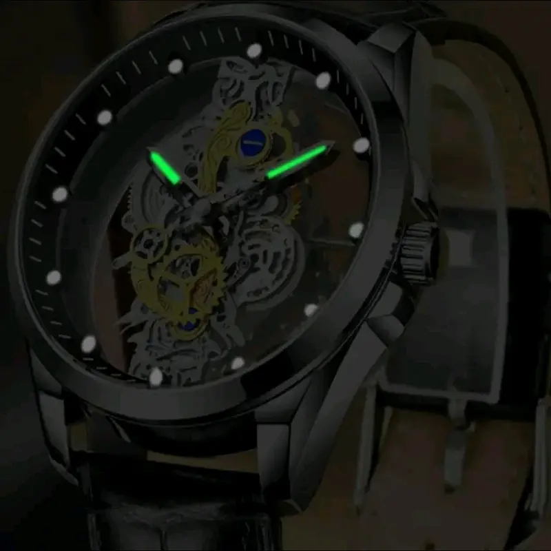 Jam Tangan Pria Futuristik Black Quartz 4