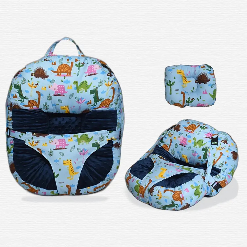 Sofa Bayi DUDUK MINKY DOT SUPER LEMBUT JUMBO Multifungsi Dengan Gesper Pengaman Free Bantal Peyang dan Tas 4