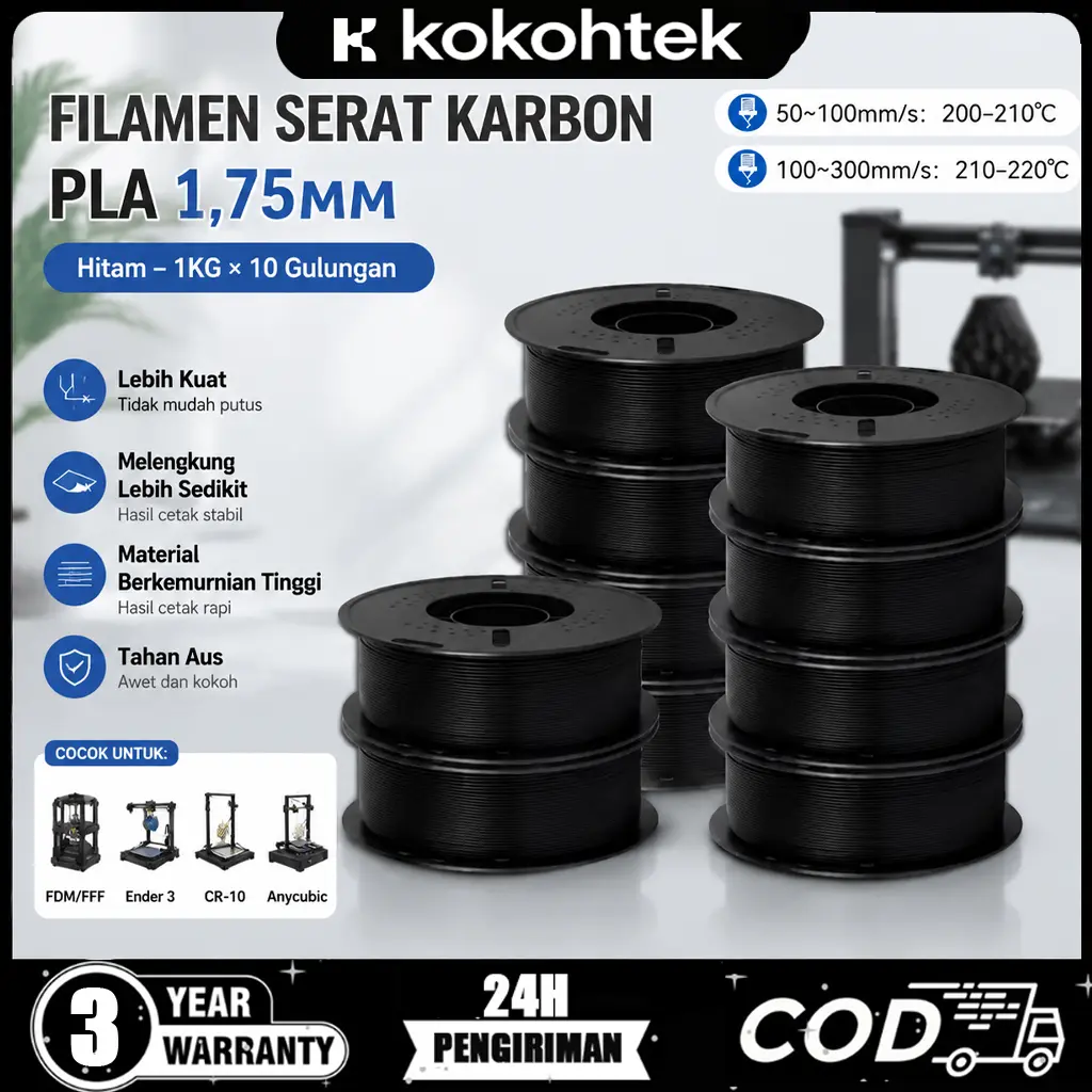 Filamen 3D Printer Filament PLA+ 2.0 Upgraded Version 1.75mm 1 KG