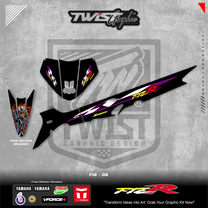 Stiker Striping Fiz R Custom Hologram Crome untuk Kendaraan Anda - Motorcycle 4
