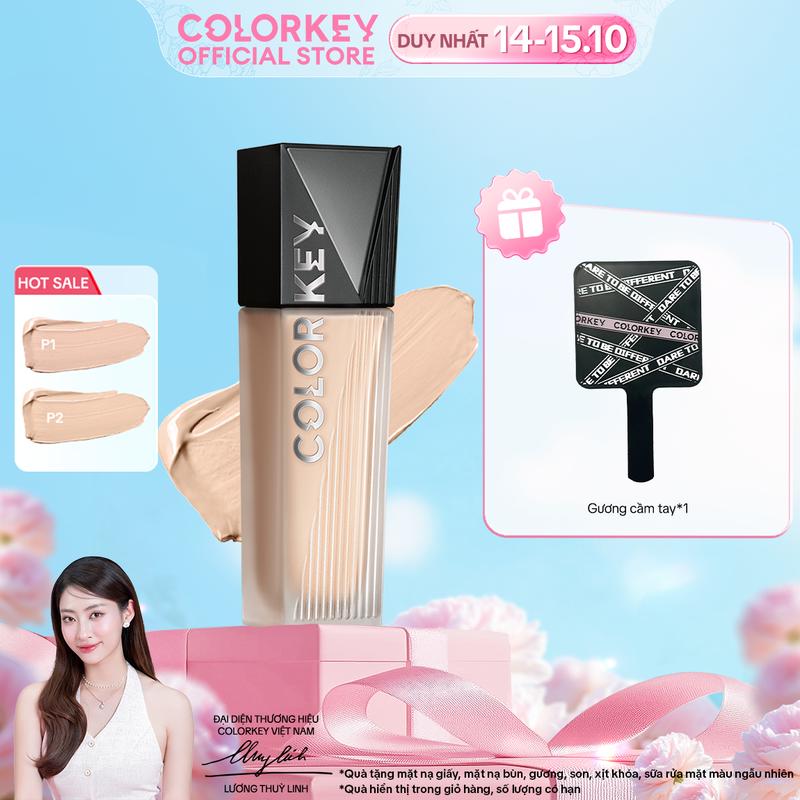 [Mới] Kem Nền COLORKEY PHIÊN BẢN NÂNG CẤP Chân Ái Cho Da Dầu Cho Lớp Trang Điểm Lì Mỏng Nhẹ, Không Dễ Xỉn Màu 30g