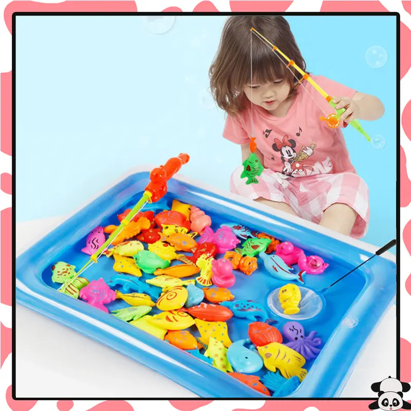 32PCS + Kolam Mainan Pancingan Ikan Set Lengkap Fishing Toys Pools