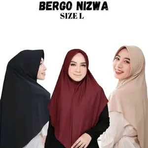 NIZWA / Hijab Ped Instan Nizwa /Bergo Ped Instan Nizwa Size L promo kekinian