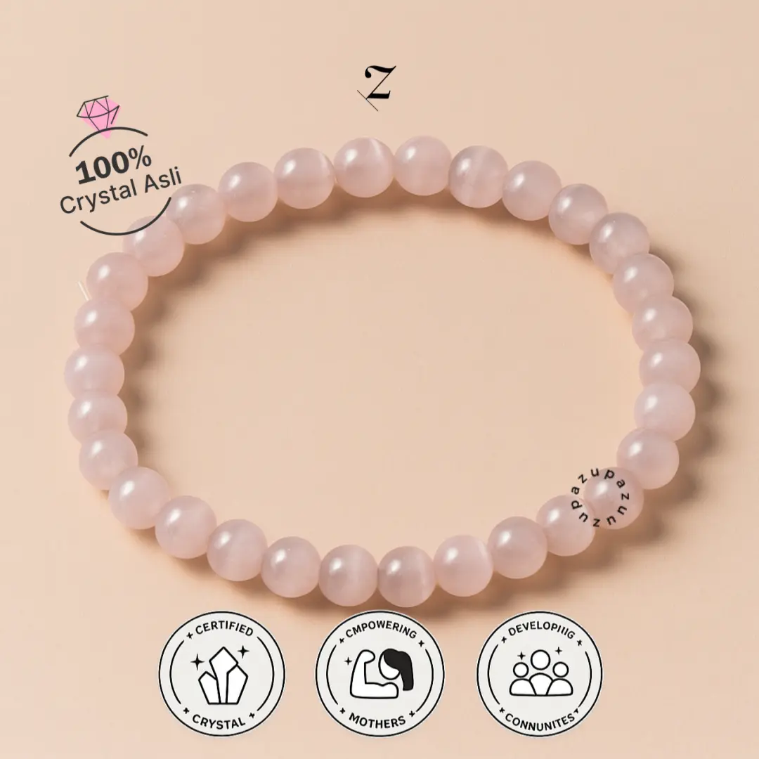 Zupazupazuu | Light Pink Cat's Eye Crystal Bracelet 6mm | Gelang Bangle Kristal Asli I Gelang Kristal Afirmasi Asli I Aesthetic Korean Style I Ready Stock Fast Respon I Cocok untuk Hadiah I Anti Karat Batu Alam Asli I Perhiasan Trendy