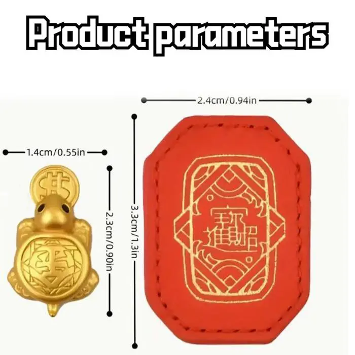 OBRAL BITCBae 1set patung kura kura fengshui Dompet + Kura-kura Penggigit Uang, Jimat Keberuntungan Kura-kura Emas Kecil