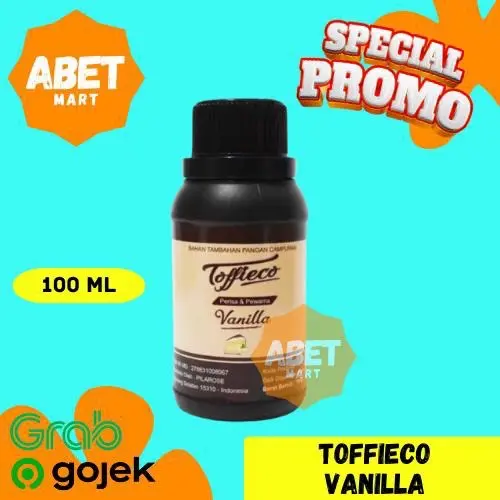 Toffieco Vanilla 100Ml - 100 ml Essence Perisa Perasa Makanan Minuman Ekstrak Penyedap Tofieco Tofico Vanila Putih Wangi Esens Essense Cair Pasta Pak Pcs Dus