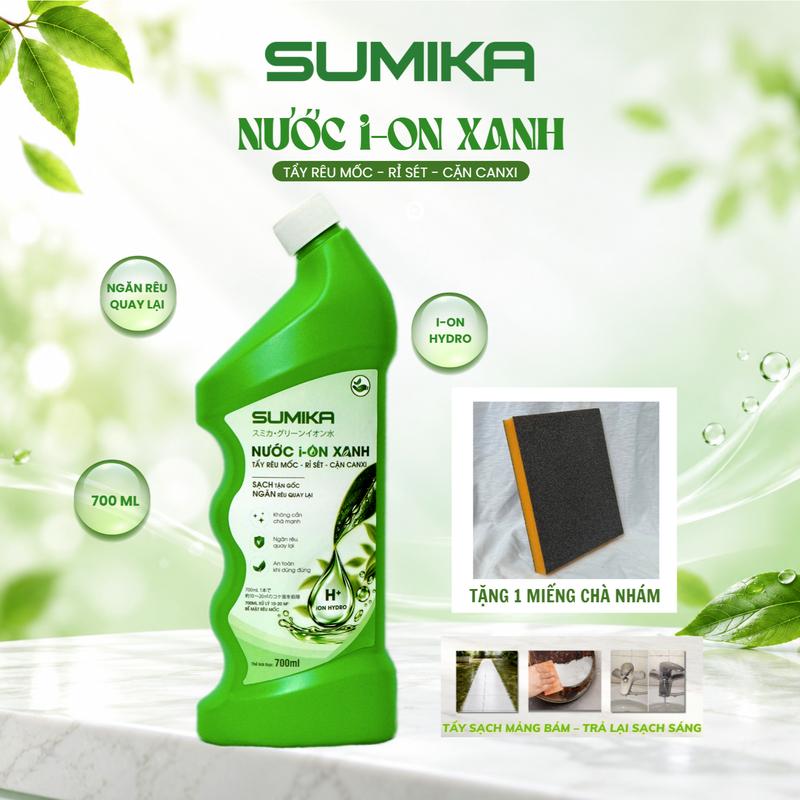 [Tặng 1 Miếng Chà Nhám] Nước Tẩy Rửa Nhà Vệ Sinh, Nước i-ON Xanh Sumika 700ml, Loại Bỏ Vết Bẩn Cứng Đầu, Tẩy Rêu Mốc, Rỉ Sét, Cặn Canxi