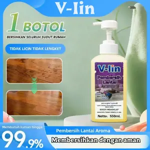 V-Lin Pembersih Lantai Wangi Lavender Cairan Pel Lantai Pembersih Lantai Ruangan Bersih Anti-Bakteri Untuk Lantai Yang Bersih Mengkilap 550ml