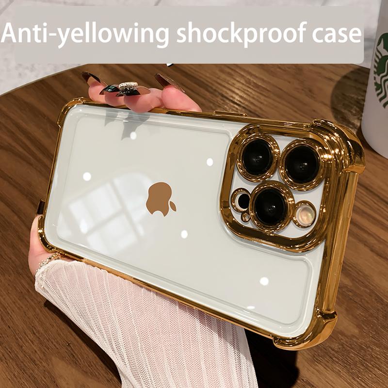 Ốp Lưng Chống Sốc Trong Suốt, Thiết Kế Xinh Xắn Sang Trọng, Tương Thích Với iPhone 15, 14, 13, 12, 11, Pro Max Plus, Ốp Mềm, Không ố vàng Kem Case