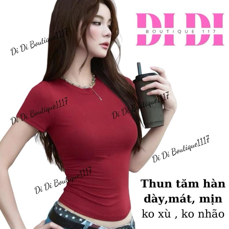 Combo 3 áo thun tay ngắn ôm body, thun tăm hàn, dày mịn mát không xù lông, ko nhão vải, Form áo có chít ben eo đẹp. Didi boutique 1117