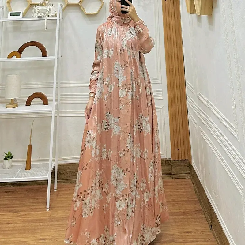 Gamis set Hijab shimmer printing 4