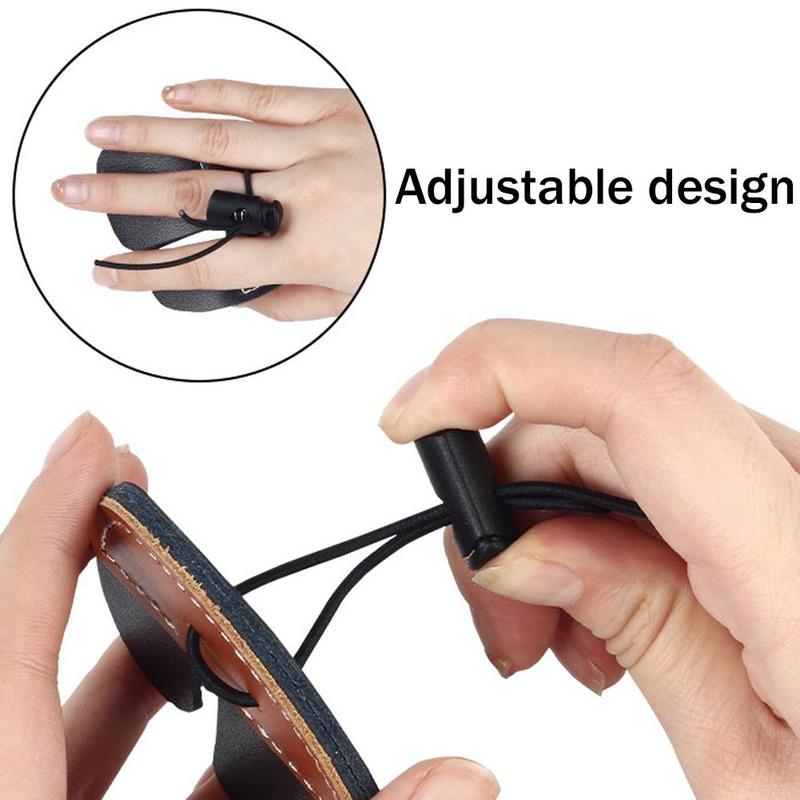 Product Introduction of Double-deck Leather Archery Finger Guard Protection Glove Tab Protector Shooting Pad Bow E0L0 32
