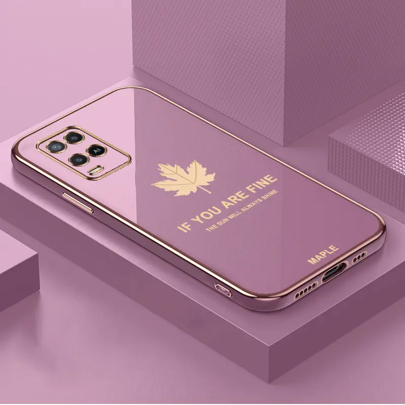 Casing telepon if you are fine daun maple Daun kuning phone case for OPPO A54 4G,Daun kuning pattern,cute,TPU material,Daun kuning,cover 1