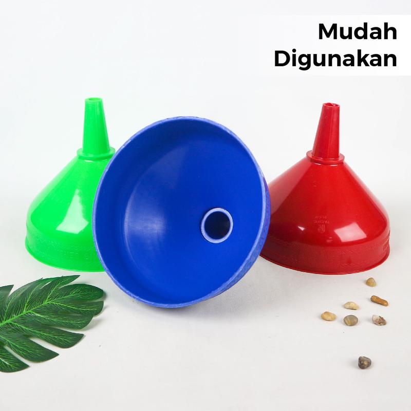 Corong Minyak 20 Plastik Berkualitas - Ukuran 20x20cm, Mulut 2cm, Warna Hijau Merah Biru, Cocok untuk Minyak Goreng & Berbagai Jenis Minyak 3