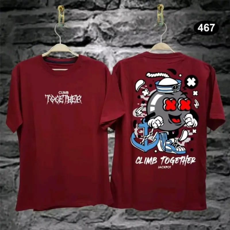 Baju Kaos Pria Distro T-Shirt Oblong Atasan Cowok Lengan Pendek Keren Kekinian Climb Together Combed 6