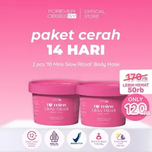 [BUNDLING ISI 2 PCS] Forever Obsessy | Masker Dosting Bibit Pemutih, Bleaching Badan Tone UP Instan Cerah & Wangi Mewah Bekas Luka Hilang  Dalam 14 Hari - 100 Gram