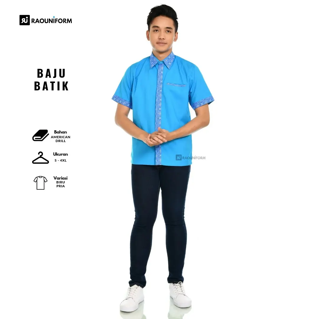 Kemeja Batik Wanita Modern/Batik Kombinasi Pria dan Wanita/Baju Kemeja Batik Wanita/Kemeja Batik Lengan Pendek Pria/Seragam Kerja Batik/Kemeja Batik Murah Bordir Custom Kancing Panjang Atasan Kantor Katun