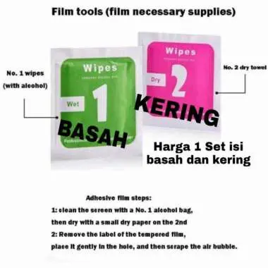 KUKE Tissue Tempered Glass/Tisu Pembersih Kaca Layar Hp Dry & Wet/Tisu Anti Gores Hp/Tisu Tempered Glass/Tisu Lcd Handphone 5