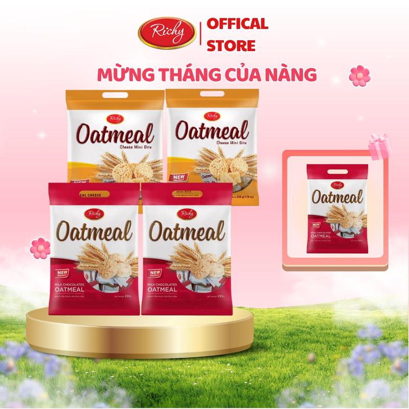 [ƯU ĐÃI THÁNG 10 MUA 4 ĐƯỢC 5] OATMEAL Combo Snack Ăn Vặt  - Combo 4 Gói Bánh Yến Mạch Vị Phô Mai Và Vị Sữa kẹo