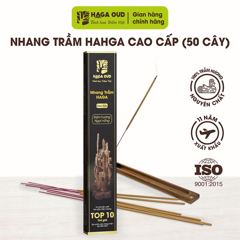  Nhang trầm hương Haga cao cấp 50 cây 30cm 40cm - Thơm trầm đậm ngọt Mùi hương cao quý An toàn sức khỏe 