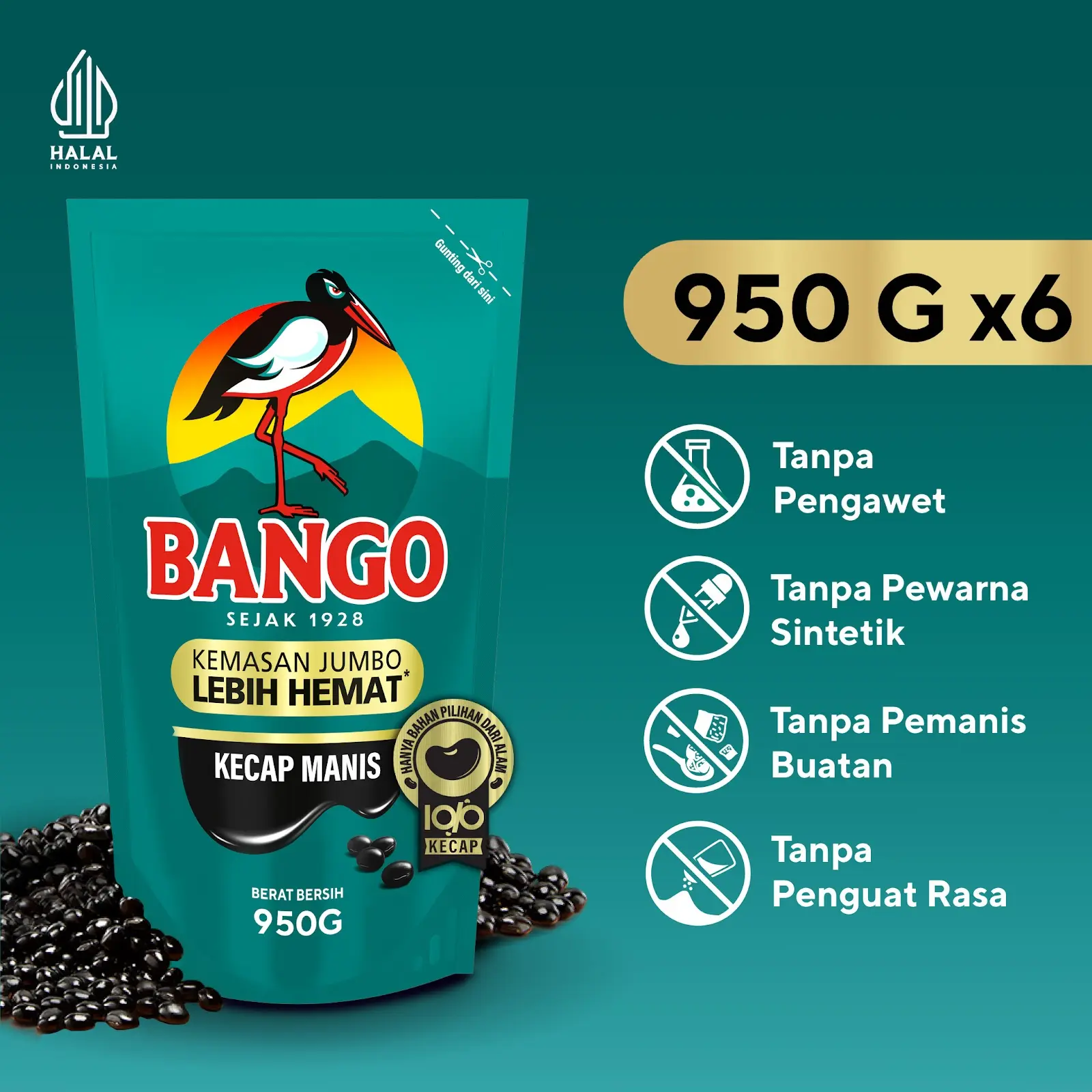[HARGA SPESIAL] Bango Kecap Manis 950gr Isi 6