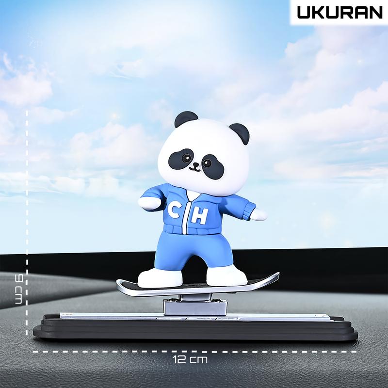 [ Car Zone Int ] Pajangan Dashboard Mobil Karakter Panda / Kelinci / Beruang Tatakan Geser Kiri-Kanan Hiasan Dekorasi Aksesoris Interior Mobil 4