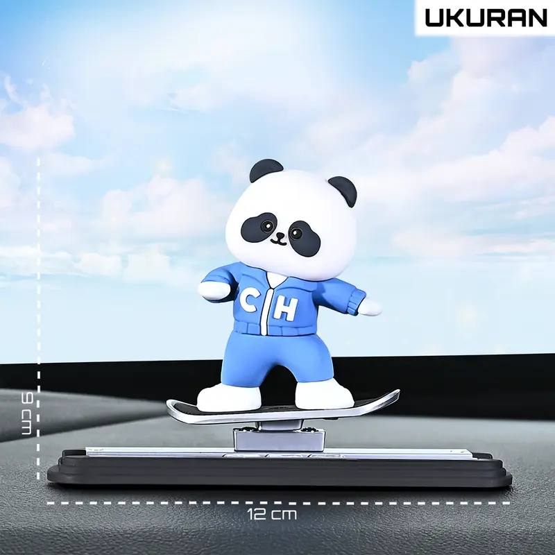 [ Car Zone Int ] Pajangan Dashboard Mobil Karakter Panda / Kelinci / Beruang Tatakan Geser Kiri-Kanan Hiasan Dekorasi Aksesoris Interior Mobil 4
