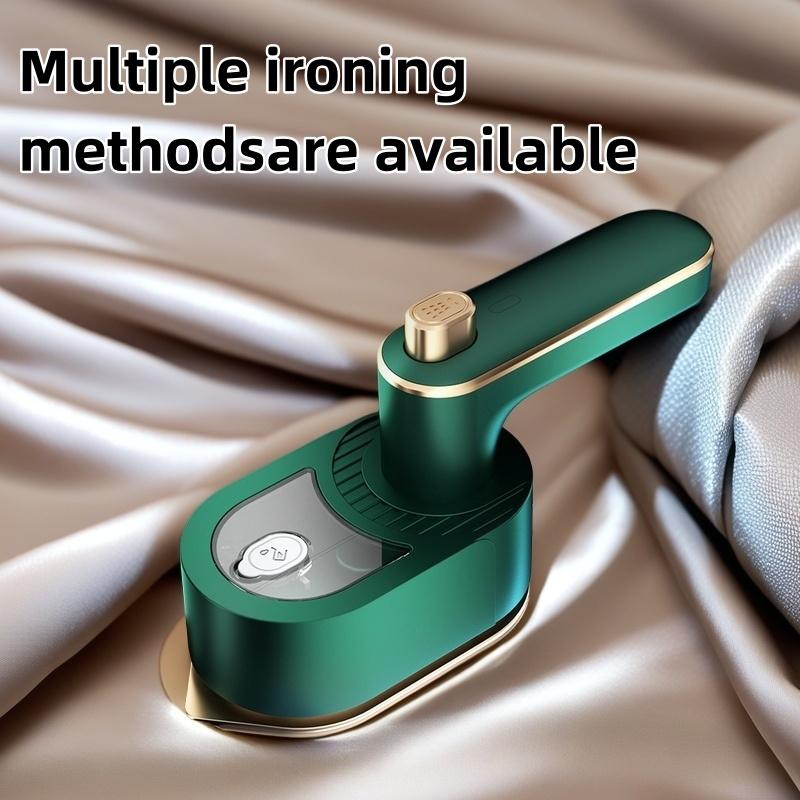 Compact Travel Mini Iron – 180° Rotatable, Foldable Garment Steamer with Quick Heat-Up, Lightweight & Portable Design for Wrinkle Removal, Dark Green ABS Material, 3 Seconds Fast Wrinkle Resolution 1