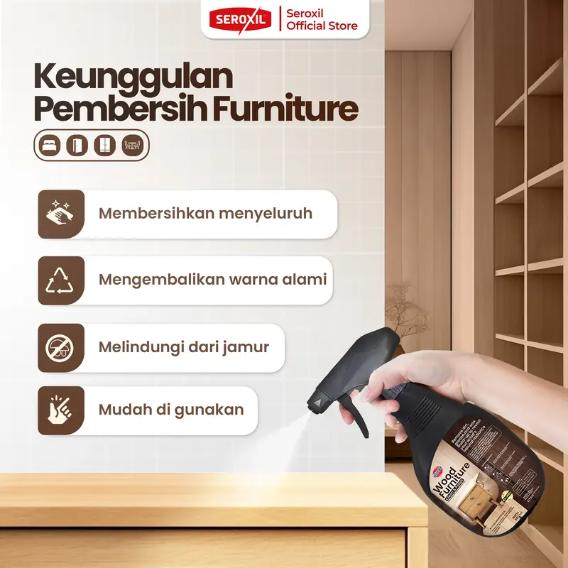 Obat Anti Jamur Kayu dan Pembersih Jamur Kayu Lemari - 1 Liter Cairan Clean 1